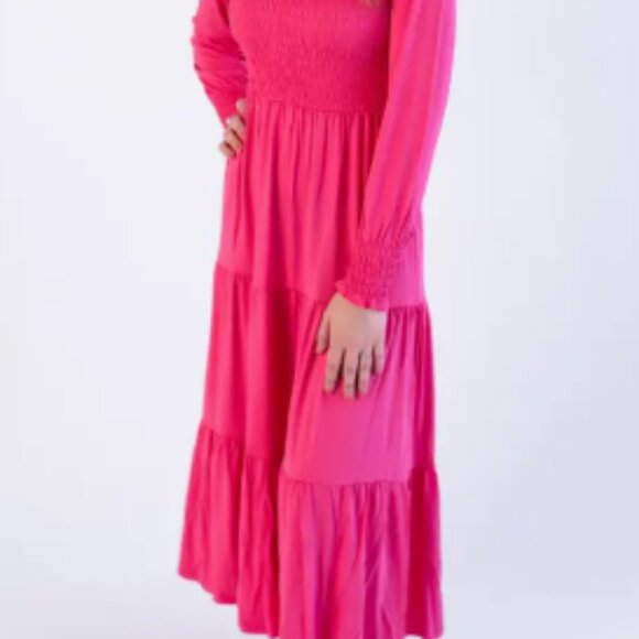 🆕 BUBBLE BABY XXL/XXXL ✨ BAMBOO Plus Size Smocked Dress Pink NWT - Picture 1 of 1